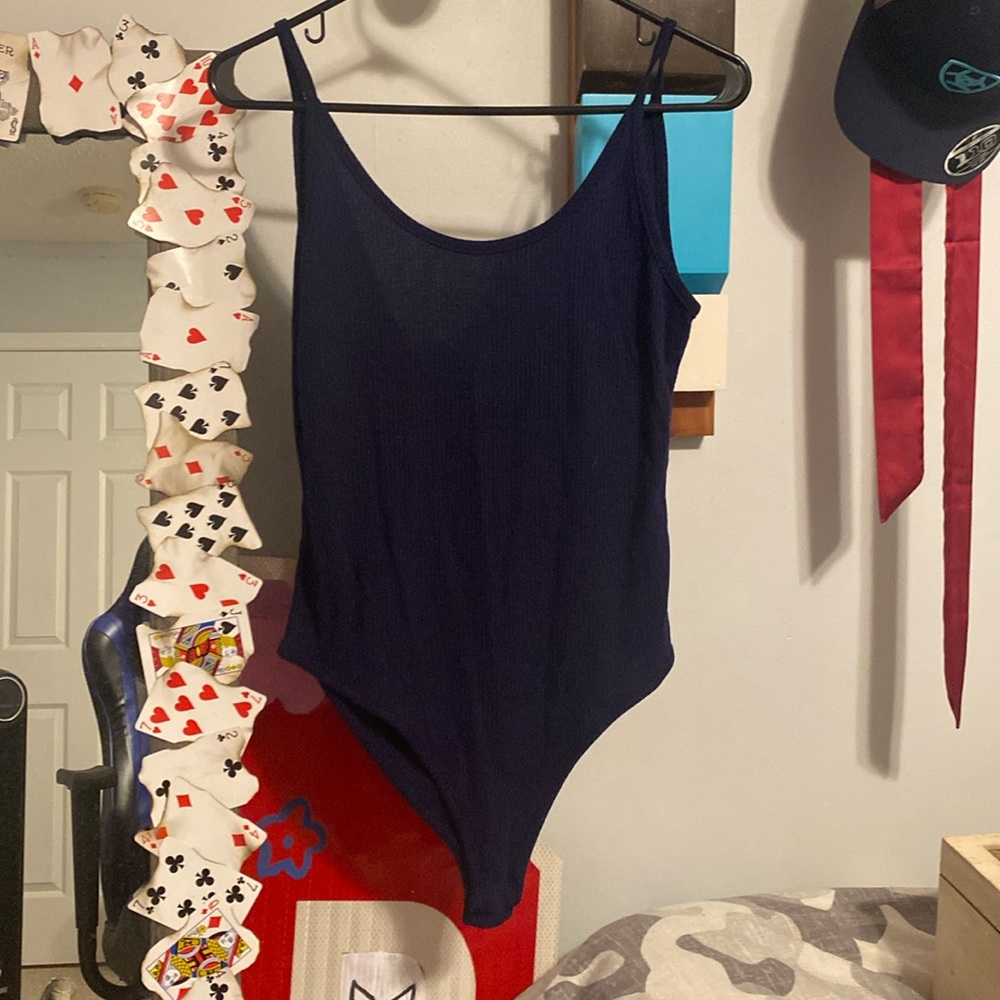 Navy blue body suit